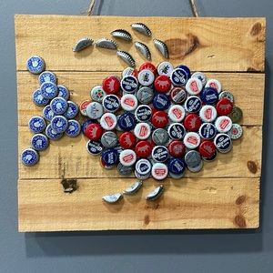 Wall art bottle cap art fish sign (2)